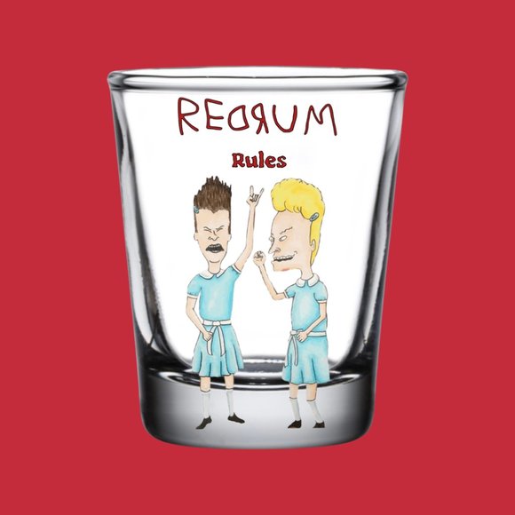 The Shining/Beavis Butthead Shot Glass w/ Matching Gift Box - Picture 2 of 3